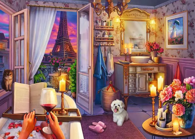 Cozy Bathroom - Larger Puzzle Pieces, 500 Pieces (Large)