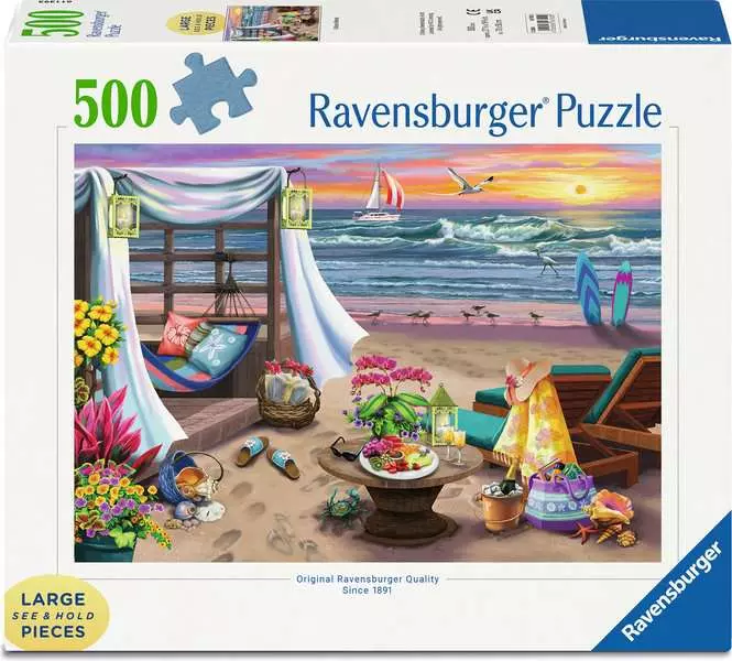 Cabana Retreat - Larger Puzzle Pieces, 500 Pieces (Large)