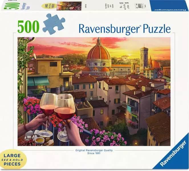 Cozy Wine Terrace - Larger Puzzle Pieces, 500 Pieces (Large)