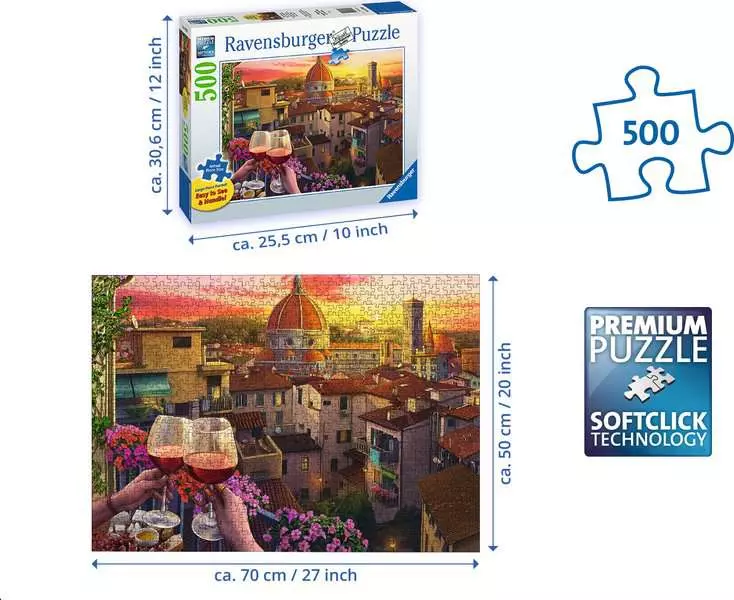 Cozy Wine Terrace - Larger Puzzle Pieces, 500 Pieces (Large)