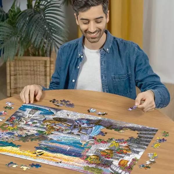 Santorini Sunset - Larger Puzzle Pieces, 300 Pieces (Large)