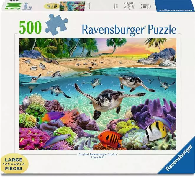 Race of the Baby Sea Turtles - Larger Puzzle Pieces, 500 Pieces (Large)
