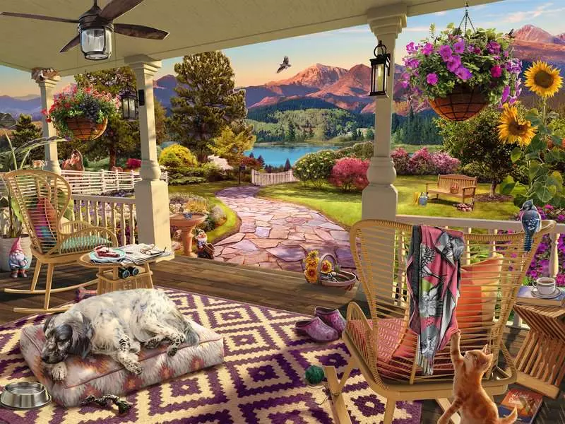Cozy Front Porch - Larger Puzzle Pieces, 750 Pieces (Large)