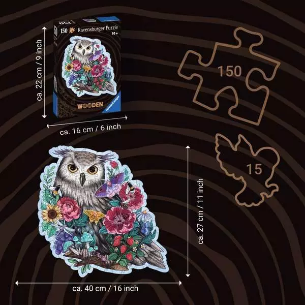 Mysterious Owl - Wooden Puzzles, 150 Pieces