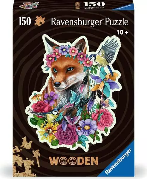 Colorful Fox - Wooden Puzzles, 150 Pieces