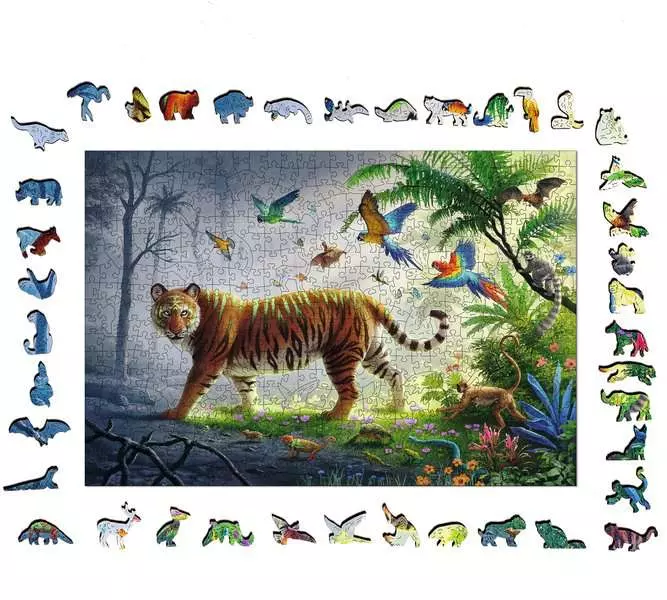 Jungle Tiger - Wooden Puzzles, 500 Pieces