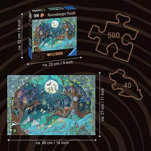 Fantasy Forest - Wooden Puzzles, 500 Pieces