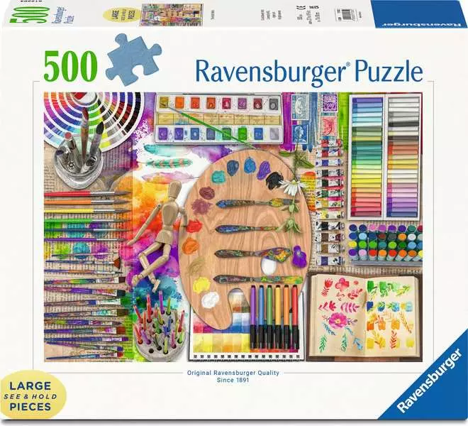 The Artist's Palette - Larger Puzzle Pieces, 500 Pieces (Large)