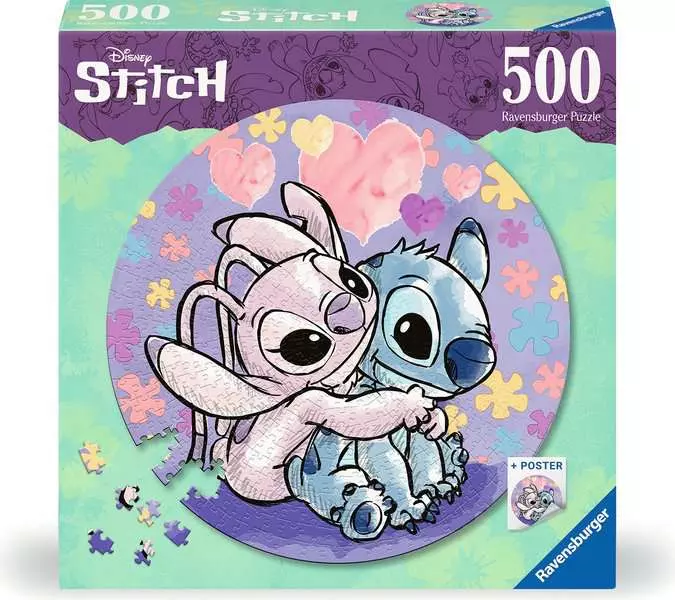 Disney Stitch - Round Puzzle, 500 Pieces