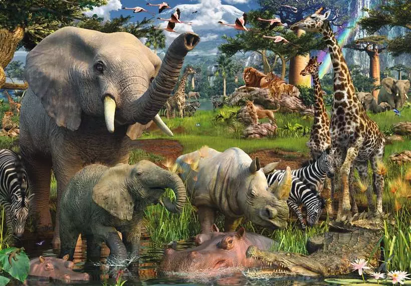 At the Waterhole - Large Jigsaw Puzzles, 18,000 Pieces