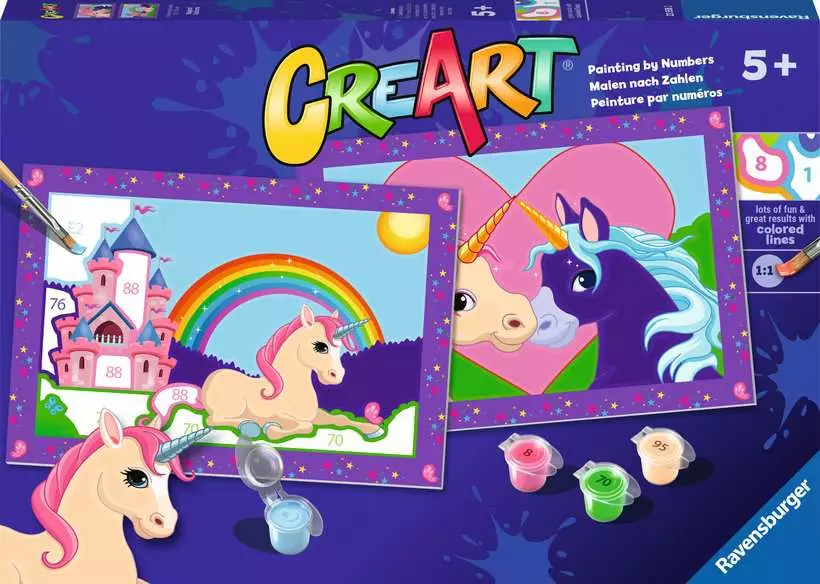 CreArt Junior: Magical Unicorns - Painting by Numbers