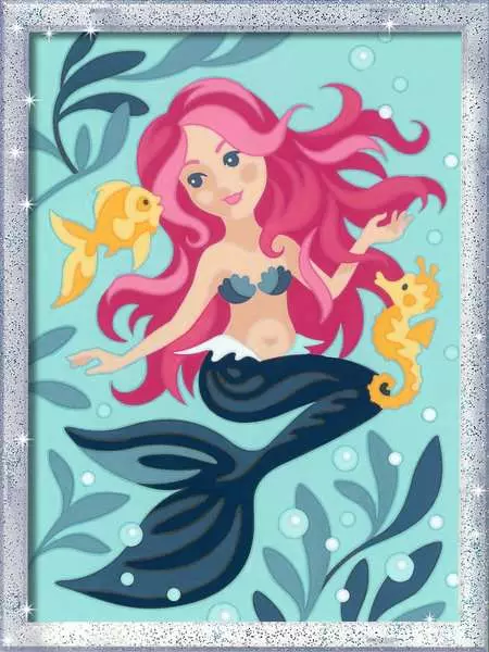 CreArt: Enchanting Mermaid with Glitter - Painting by Numbers, 7 x 10