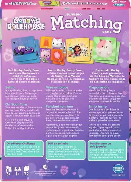 Gabby's Dollhouse: Matching (Trilingual) - Memory Game