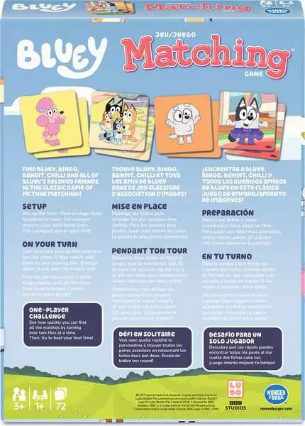 Bluey: Matching (Trilingual) - Memory Game