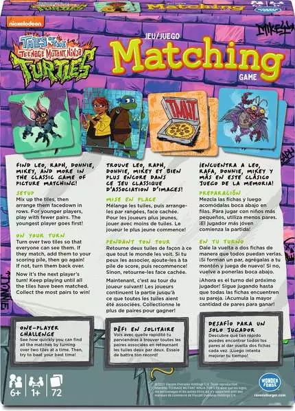 Teenage Mutant Ninja Turtles: Matching (Trilingual) - Memory Game