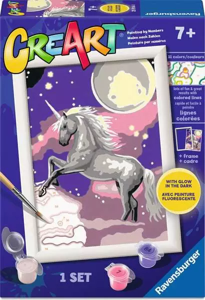 CreArt: Unicorn (Glow) - Painting by Numbers, 5 x 7