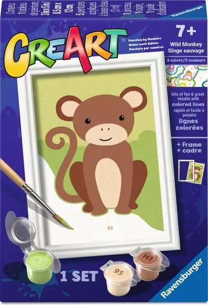 CreArt: Wild Monkey - Painting by Numbers, 3 x 5