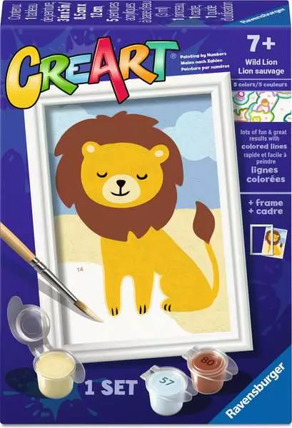 CreArt: Wild Lion - Painting by Numbers, 3 x 5