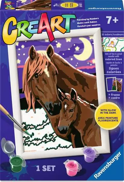 CreArt: Horses at Midnight - Painting by Numbers, 5 x 7