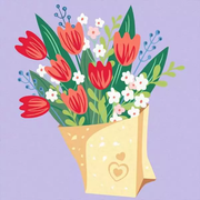 CreArt Adults Trend: Tulip Bouquet - Painting by Numbers, 8 x 8