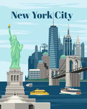 CreArt Cities: Colorful New York City - Painting by Numbers, 10 x 12
