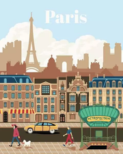 CreArt Cities: Colorful Paris - Painting by Numbers, 10 x 12