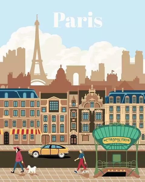 CreArt Cities: Colorful Paris - Painting by Numbers, 10 x 12
