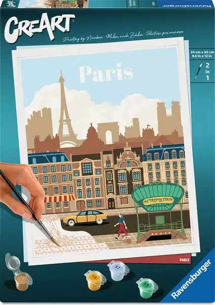 CreArt Cities: Colorful Paris - Painting by Numbers, 10 x 12