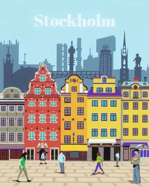 CreArt Cities: Colorful Stockholm - Painting by Numbers, 10 x 12