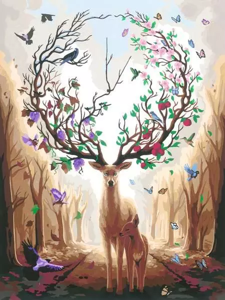 CreArt Canvas: Magnificent Encounter - Painting by Numbers, 12 x 16