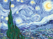CreArt Canvas: Starry Night - Painting by Numbers, 12 x 16