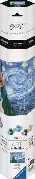 CreArt Canvas: Starry Night - Painting by Numbers, 12 x 16