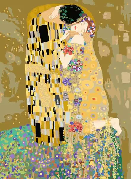 CreArt Canvas: The Kiss - Painting by Numbers, 12 x 16