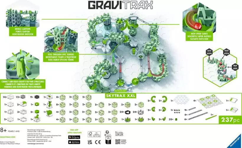 GraviTrax BASE: Skytrax Action Set - Construction Game, XXL