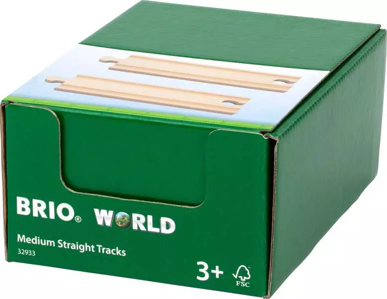 Medium Straight Wooden Train Track, 18 Units in PDQ