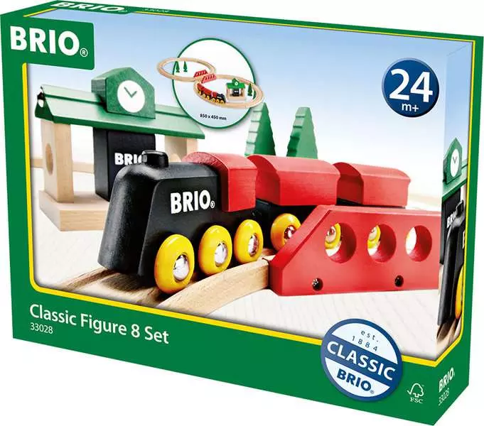 Classic Figure 8 Set - Toy Train Set with Accessories and Wooden Tracks, 22 Pieces
