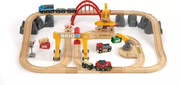 Cargo Railway Deluxe Set - Train Toy with Wooden Tracks and Accessories, 54 Pieces