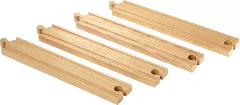 Long Straight Wooden Train Track