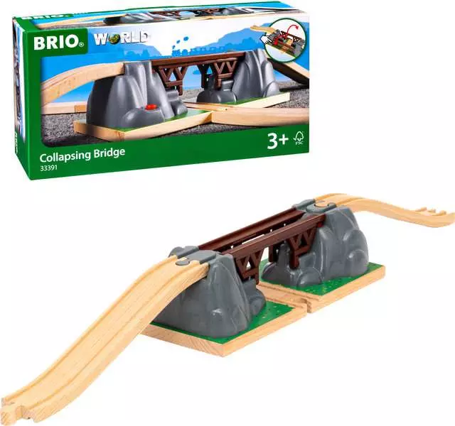 Collapsing Bridge - Toy Train Accessory, 3 Pieces