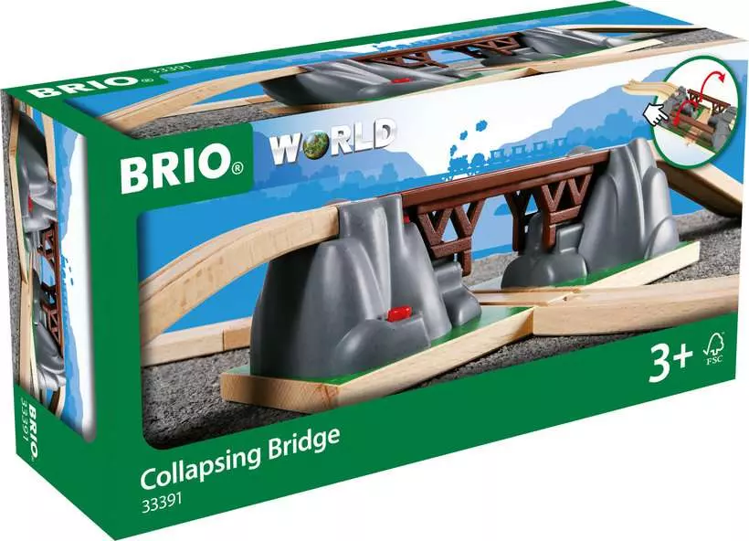 Collapsing Bridge - Toy Train Accessory, 3 Pieces