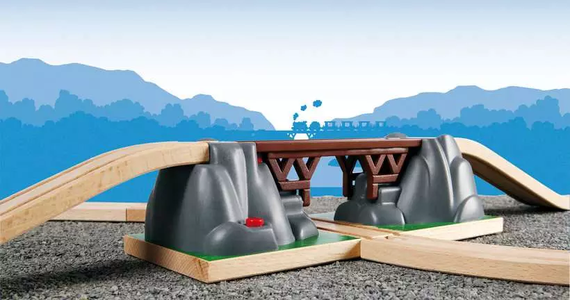 Collapsing Bridge - Toy Train Accessory, 3 Pieces