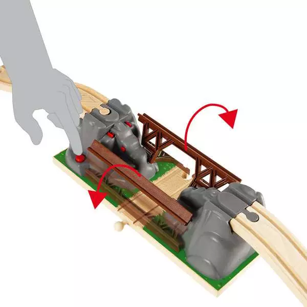 Collapsing Bridge - Toy Train Accessory, 3 Pieces