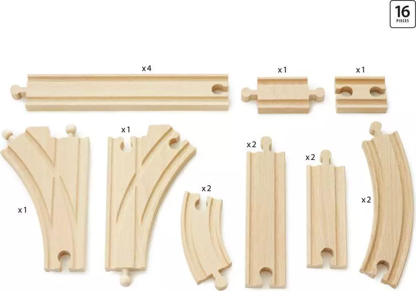Expansion Pack - Wooden Train Track, Intermediate