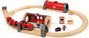 Metro Railway Set - Train Toy Set with Accessories and Wooden Tracks, 20 Pieces