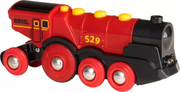 Mighty Red Action Locomotive - Battery-Operated Toy Train with Light and Sound Effects