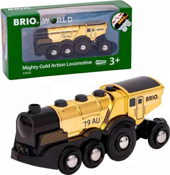 Mighty Gold Action Locomotive - Battery-Powered Toy Train