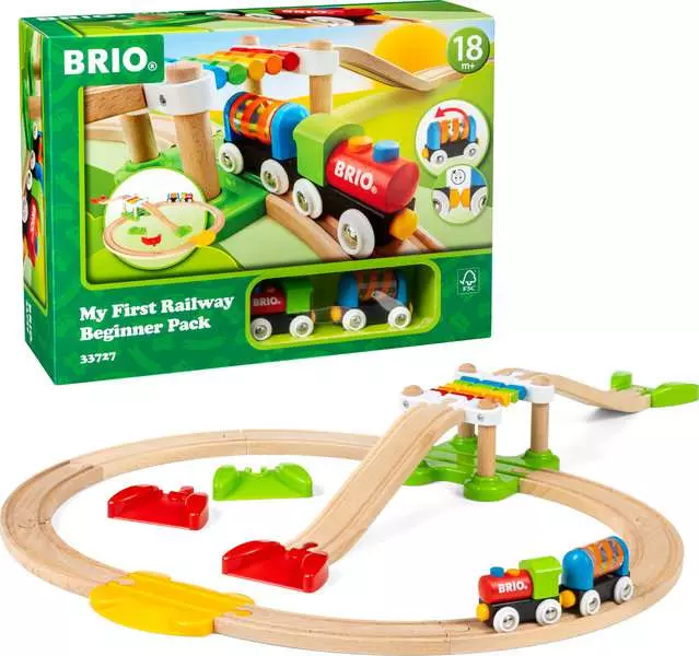 My First Railway: Beginner Pack - Wooden Toy Train Set