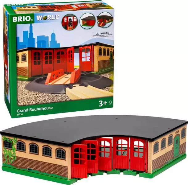 Grand Roundhouse - Toy Train Accessory, 2 Pieces