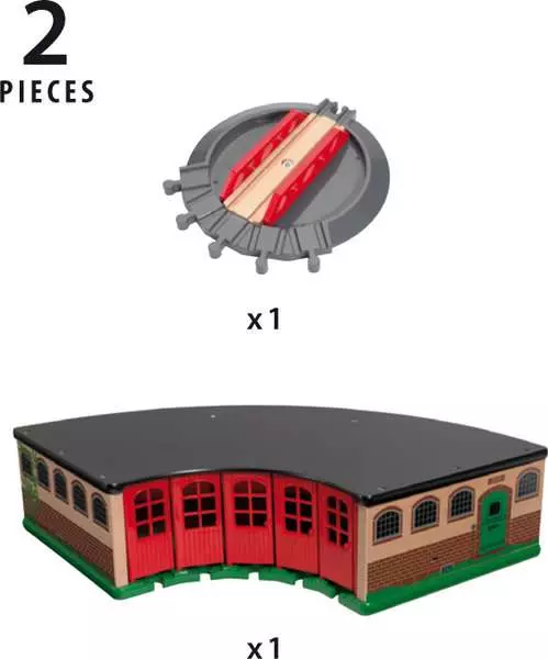 Grand Roundhouse - Toy Train Accessory, 2 Pieces