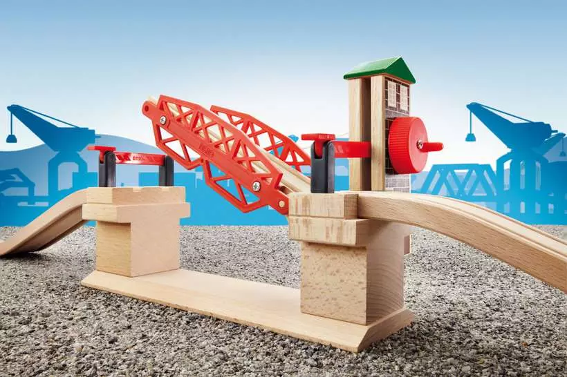 Lifting Bridge - Toy Train Accessory with Wooden Track